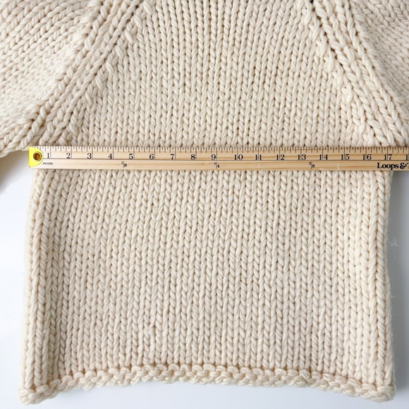 Vintage 90s Gleneden Merino Fisherman Turtleneck Sweater • Wool England - Small - Picture 5 of 9